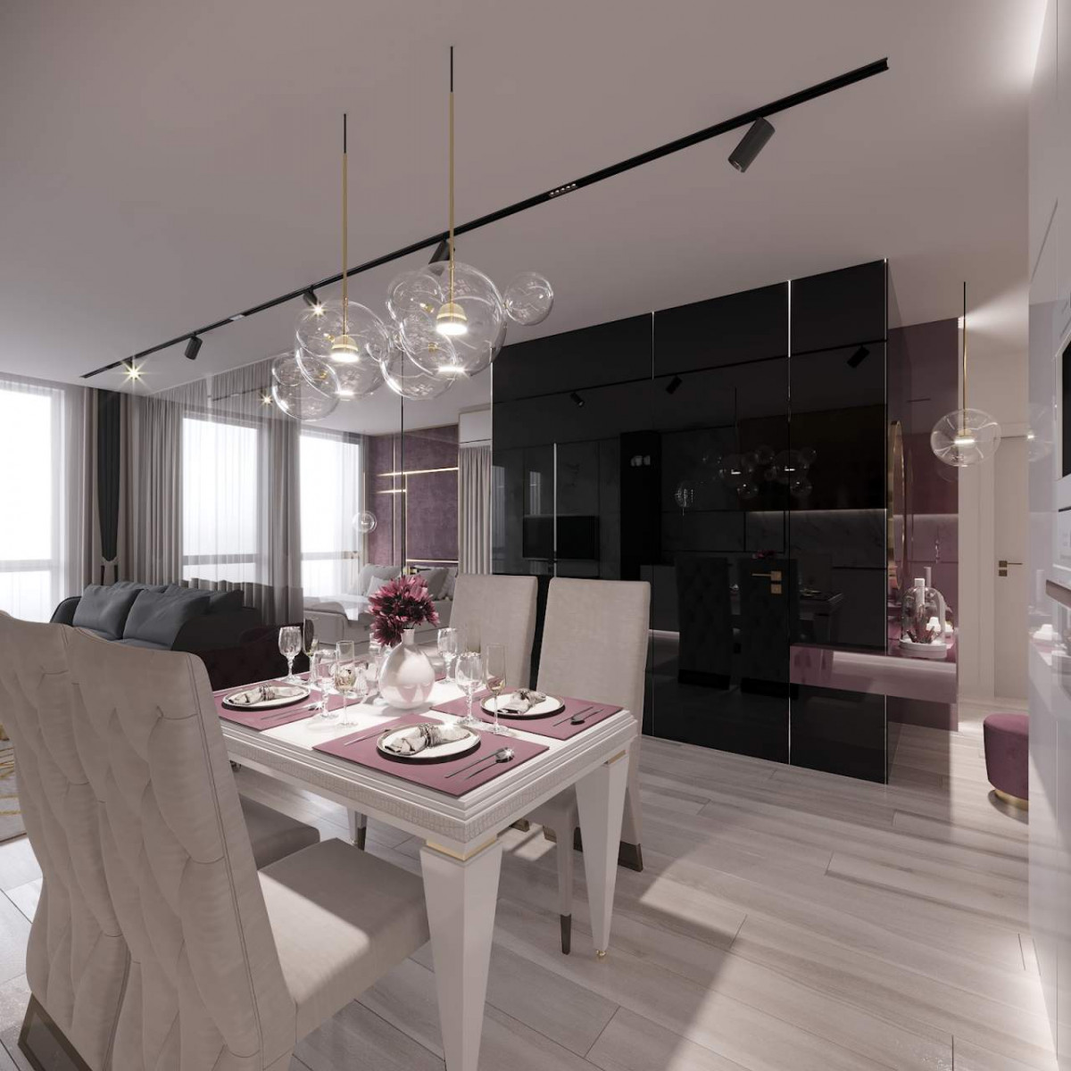 Apartment design in minimalism style