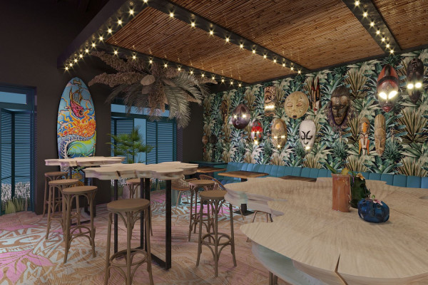 Tiki Tiki Bar Interior Design in Limassol. Video