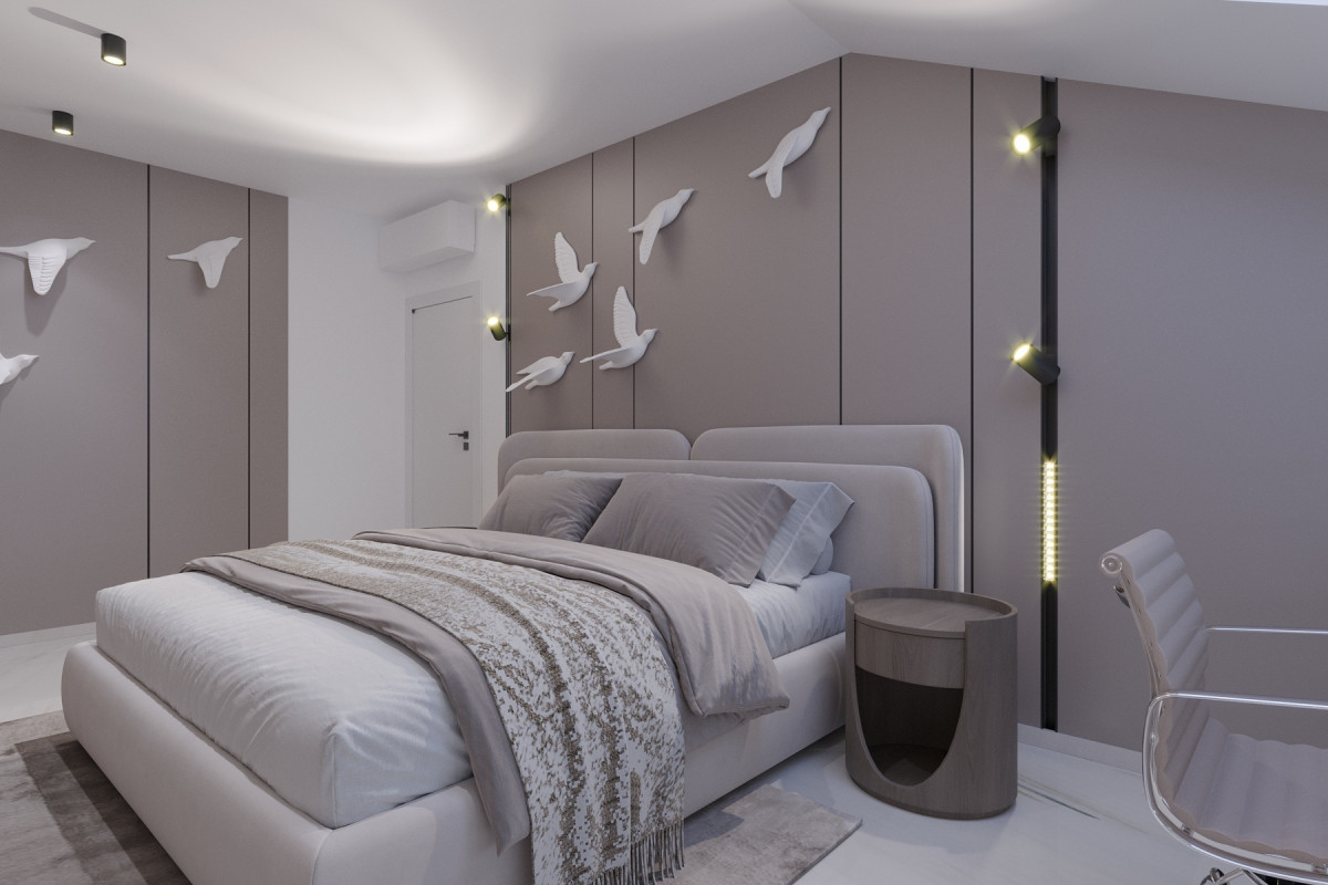 Bedroom in a modern house