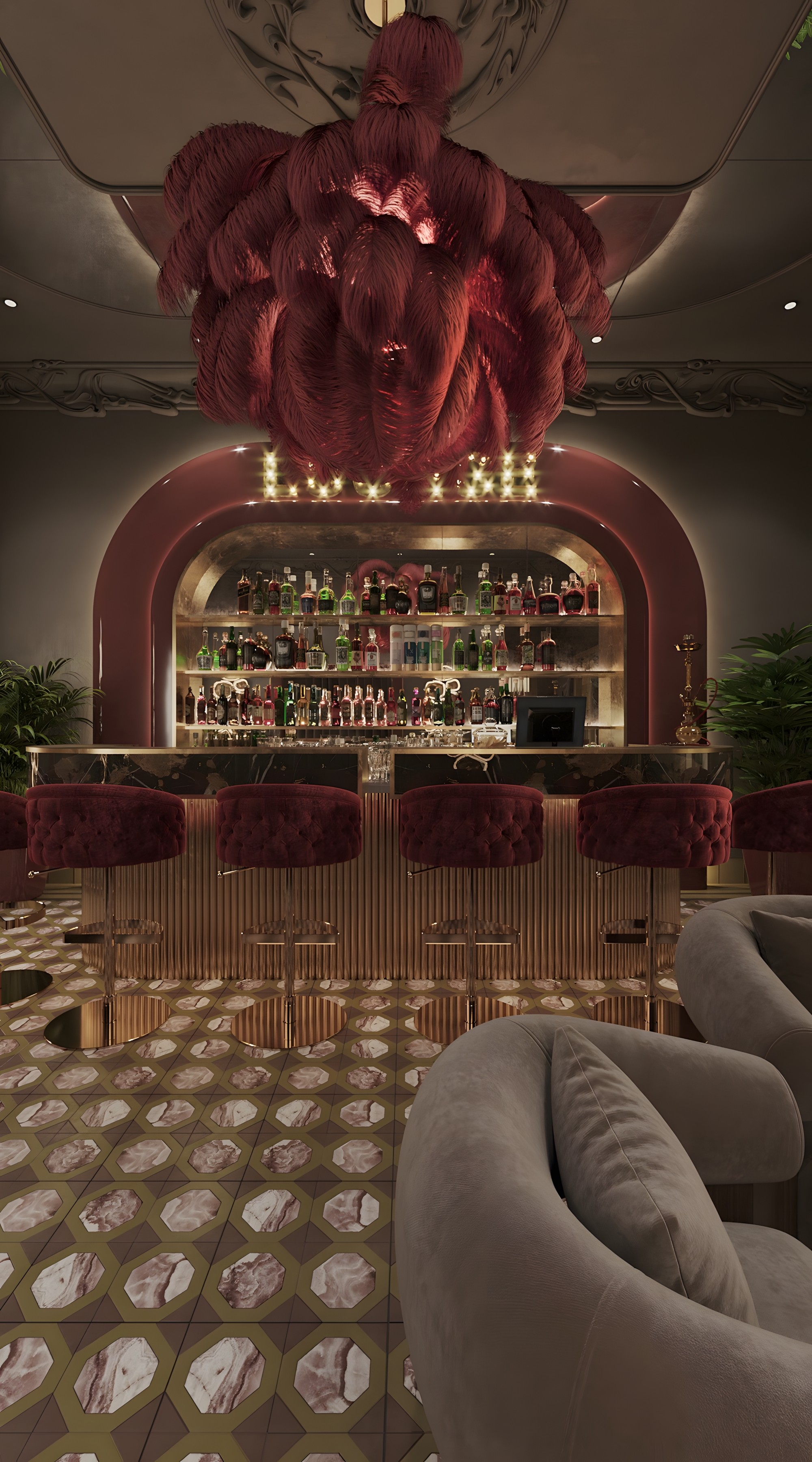Lounge bar design in a historic building in the center of Limassol ...