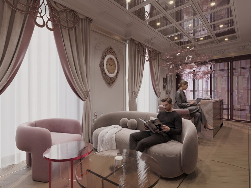 Apartment design in Art Nouveau style