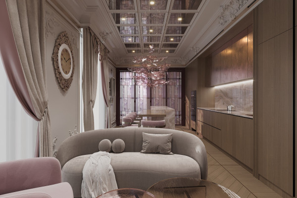 Apartment design in Art Nouveau style 01