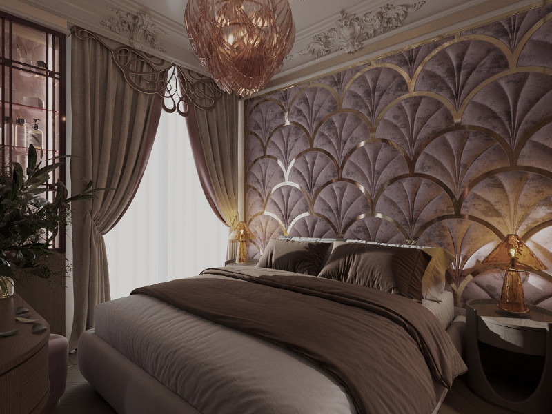 Apartment design in Art Nouveau style